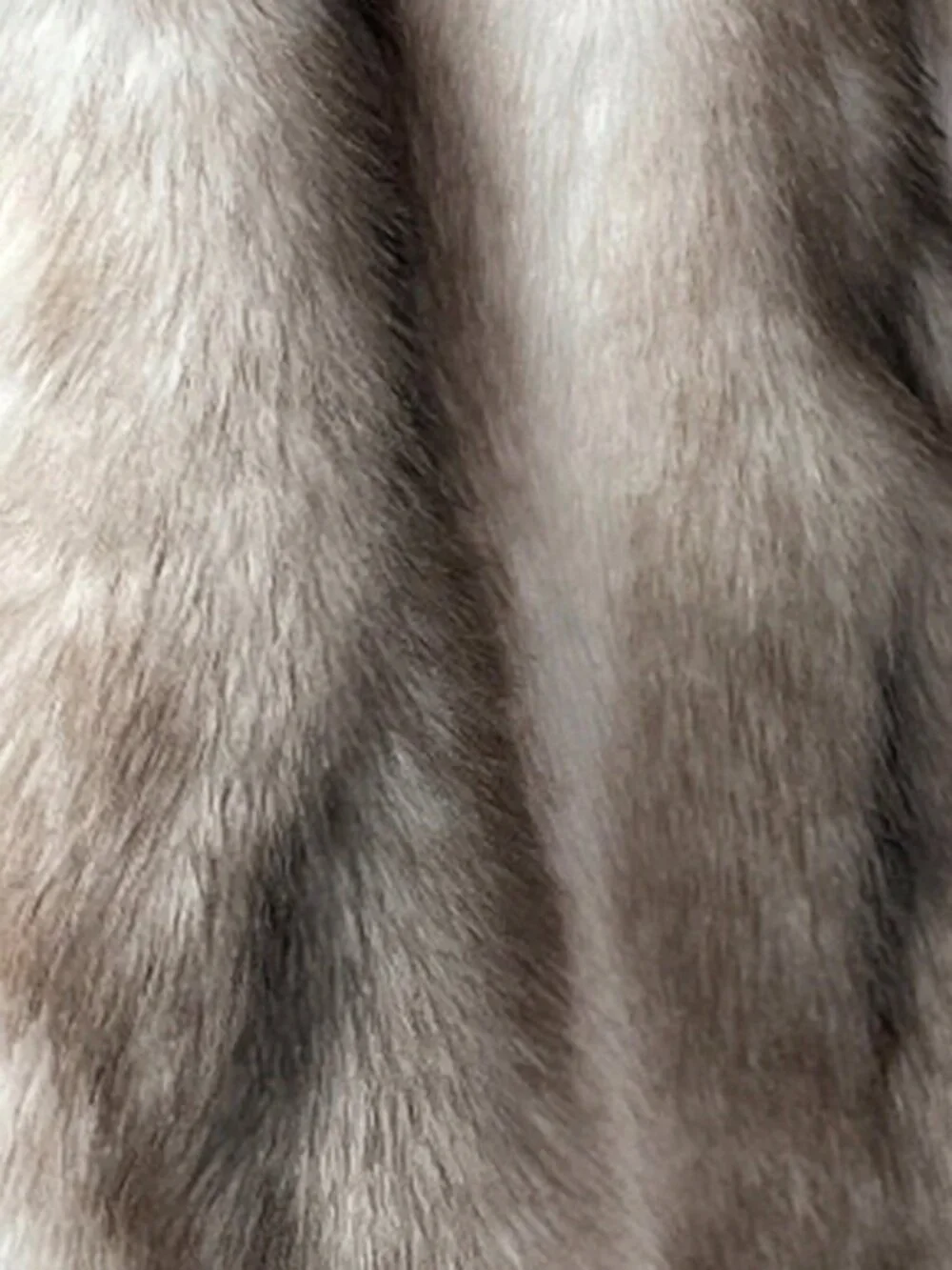 White Casual Women's Long Faux Fur Collar Coat